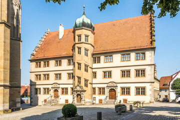 Obraz premium View at the Building of Protestant youth in Rothenburg ob der Tauber - Germany