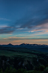 sunset in the mountains