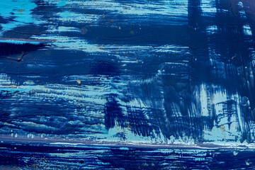 matière de peinture bleue sur une coque de bateau