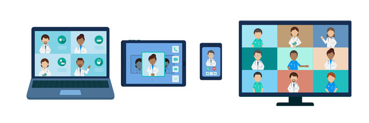 Fototapeta premium Online Doctor on various devices