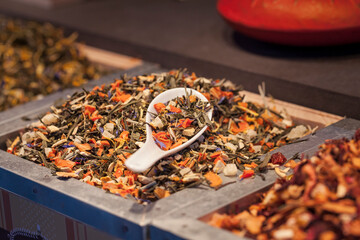 Th&eacute; en vrac au march&eacute; de No&euml;l de Mulhouse