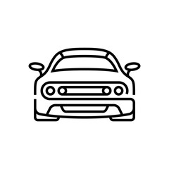 Obraz premium Sports racing car, vector linear icon.