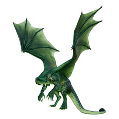 Fototapeta premium 3D Rendering Fairy Tale Dragon on White