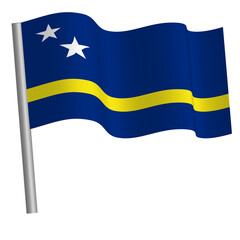 Obraz premium curacaose flag on a pole
