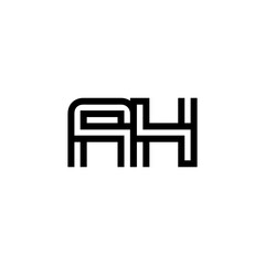 initial letter AH line stroke logo modern
