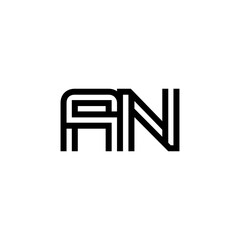 initial letter AN line stroke logo modern