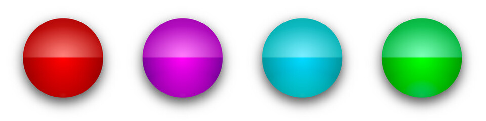 Round glossy buttons. Color bright buttons isolated