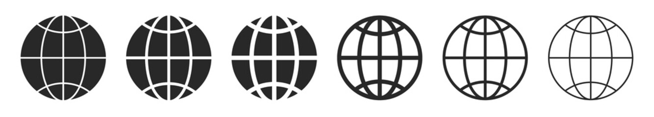 Globe flat icons. Vector symbol of Earth. Planet icon