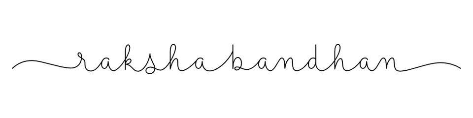 RAKSHA BANDHAN black vector monoline calligraphy banner