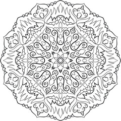 Mandala / Adult Coloring Book Antistress / Flower Coloring Book / Indian Drawing