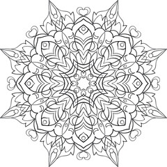 Mandala / Adult Coloring Book Antistress / Flower Coloring Book / Indian Drawing