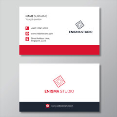 Red minimalistic business card design	