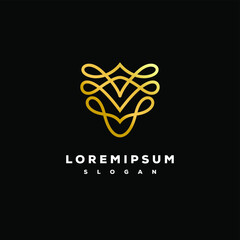 Modern gold ornament logo design