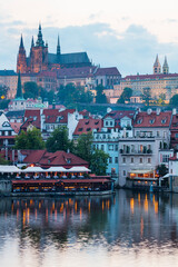 Obraz premium Prague Castle, Prazsky hrad, Kampa Island, Prague, Czech Republic, Europe