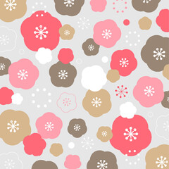 和モダンの梅パターン素材