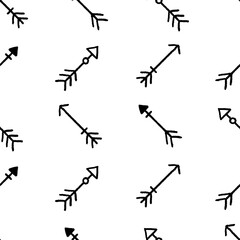 Naklejka premium Abstract seamless vector pattern with hand drawn arrows