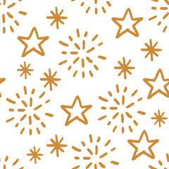 Abstract seamless vector pattern with hand drawn stars. Night sky texture