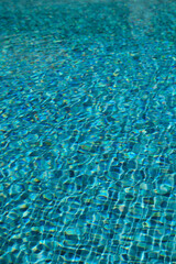 Moving water surface in the pool