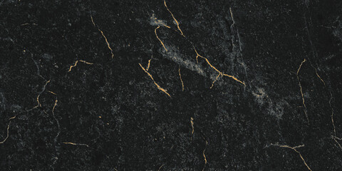 Black marble texture, golden patterns. Background surface