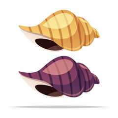 Cartoon sea snail shells vector isolated illustration