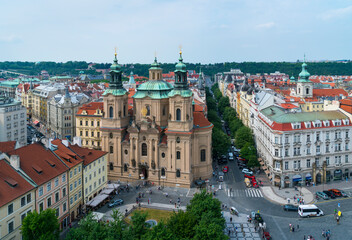 Fototapeta na wymiar Church of St. Nicholas, Old Town Square, Prague, Czech Republic, Europe