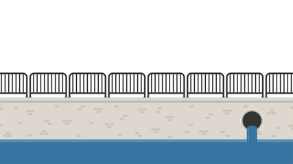 Fence vector. fence canal. wallpaper. free space for text. copy space. blank.