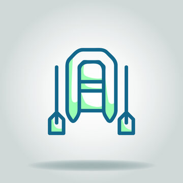 inflatable boat icon or logo in  twotone
 