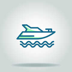 yacht icon or logo in twotone 