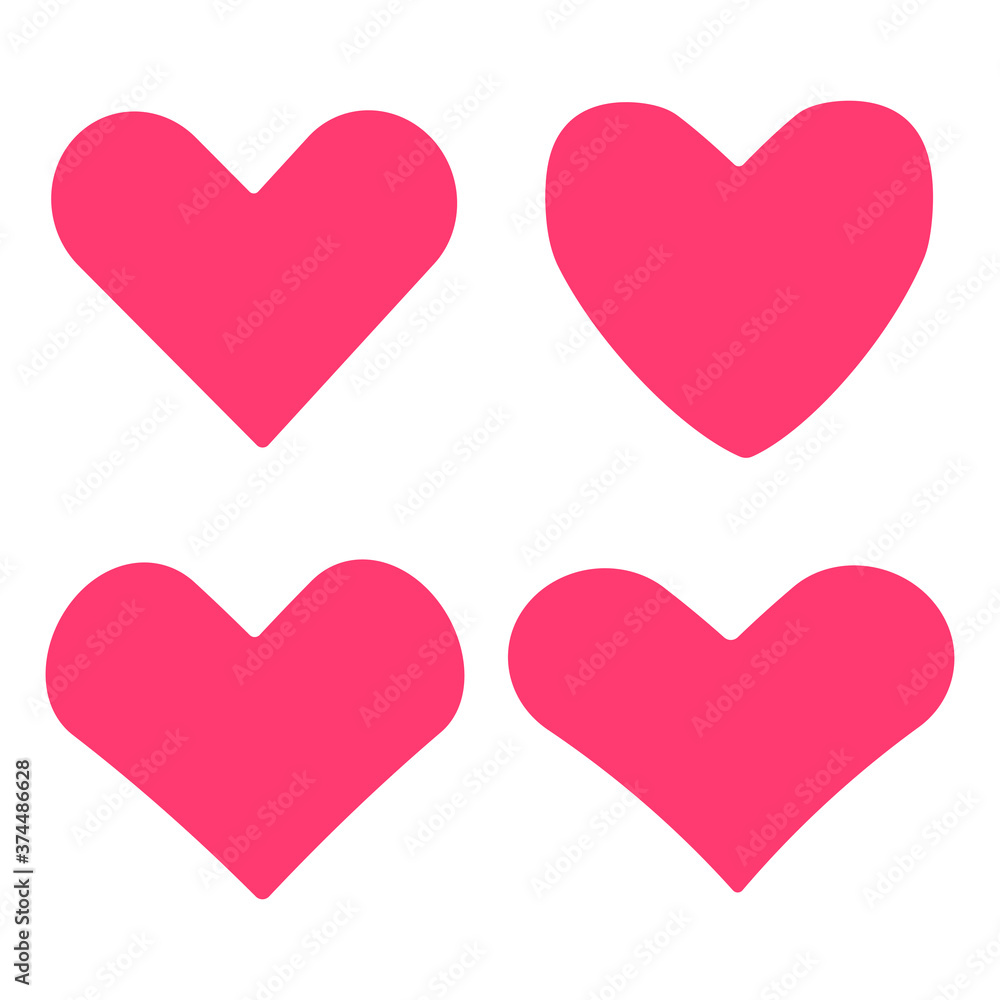 Poster shapes of heart variations vector.