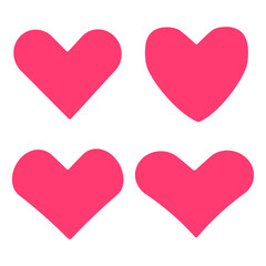 Shapes of heart variations vector.