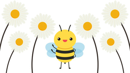 Bee character design.  bee on white background.