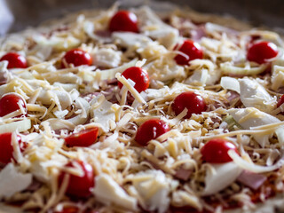 Margherita pizza on white background
