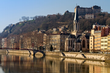 Saint George Church of Lyon by the Saone river