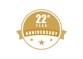 22 years anniversary Elegant badge design 