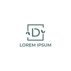 Sign the letter D Brand Identity natural logo design vector template