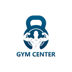 Naklejka premium Gym Center Logo Template Design Vector