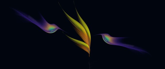 abstract flying hummingbirds background illustration