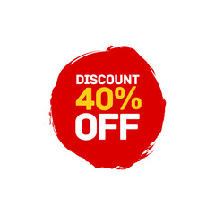 40 percent discount abstract red vector eps
