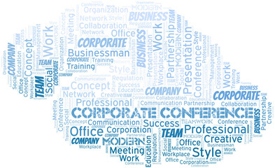 Fototapeta na wymiar Corporate Conference vector word cloud, made with text only.