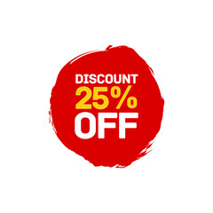 25 percent discount abstract red vector eps