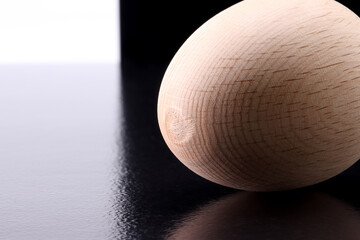 egg on black background