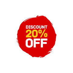 20 percent discount abstract red vector eps