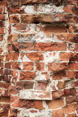 Grunge red brick wall background with copy space