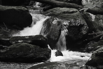 Cascades from Georgia Mountains in Black and White