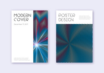 Minimal cover design template set. Red white blue 