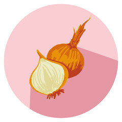 Icon Onion food vegetables plants vector without background