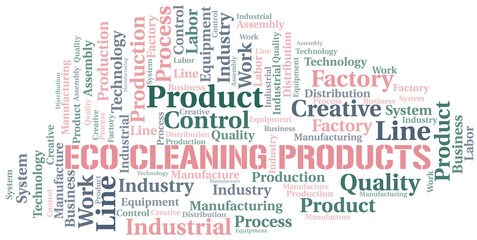 Eco Cleaning Products word cloud create with text only.