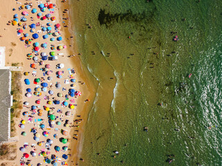 Beach with umbrellas