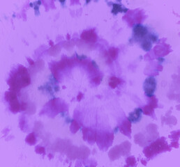 Obraz na płótnie Canvas Purple Tie Dye Effects. Circular Cool Style. 