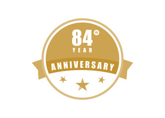 84 years anniversary Elegant badge design 